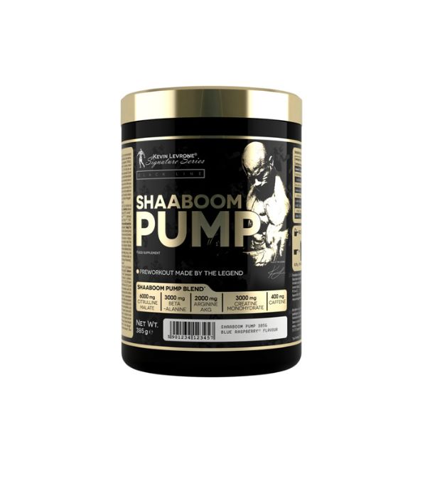 Shaaboom Pump pre-workout supplement featuring creatine and beta-alanine for energy and performance in Pakistan.