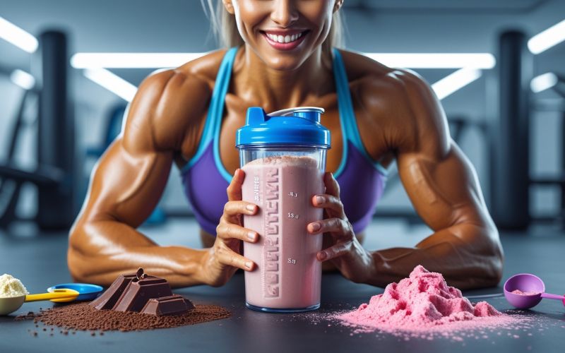 Assorted Syner Nutrition whey protein flavors chocolate vanilla and strawberry tubs with measuring scoop
