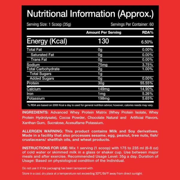 RED REX ISO Big 4 63lb supplement facts