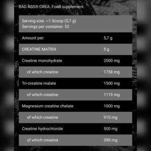 BAD ASS® CREA 300 g Supplement Facts