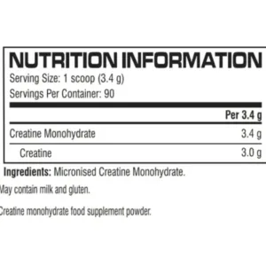 COR Performance Creatine Supplement Facts