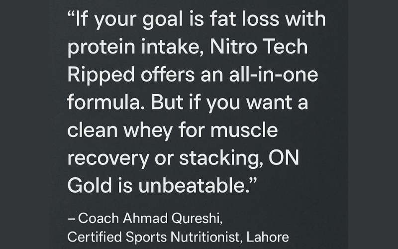 Muscletech Nitro Tech Ripped vs ON Whey