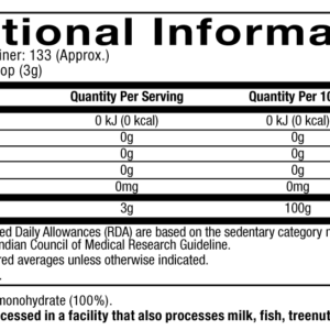 Muscletech™ Platinum 100% Creatine Supplement Facts (2)